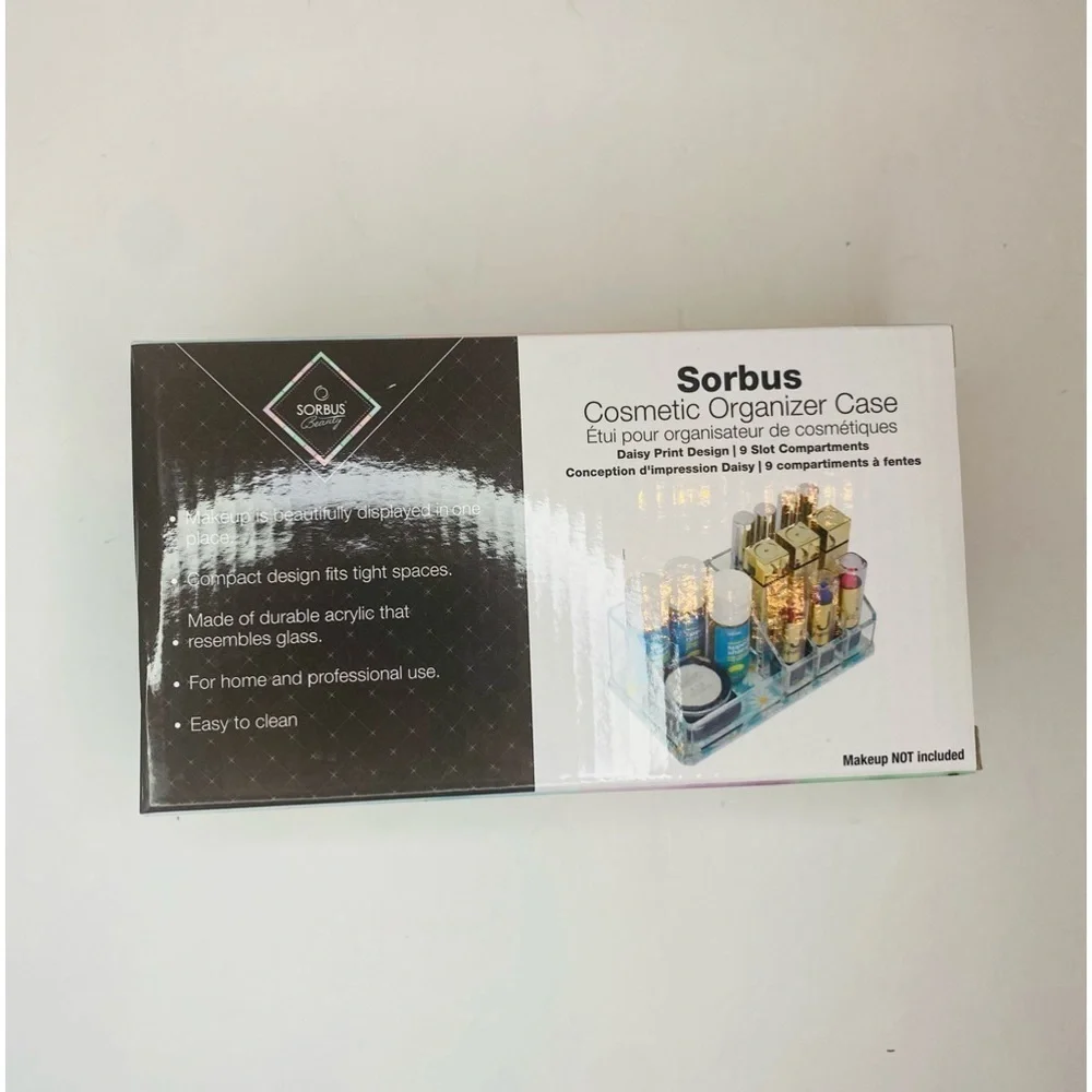 Sorbus Cosmetic Organizer Case Daisy Print NWT